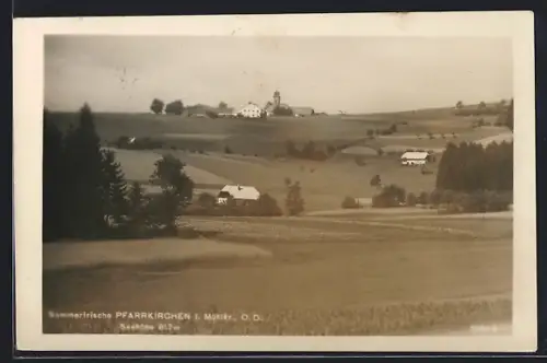 AK Pfarrkirchen im Mühlkreis, Ortsansicht aus der Vogelschau