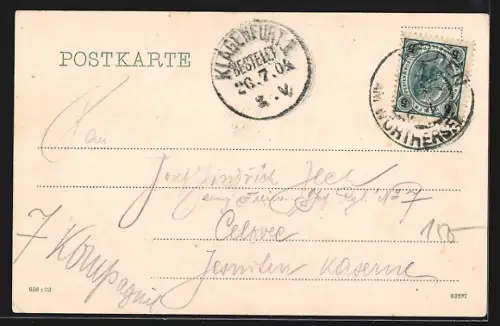 AK Velden am Wörthersee, Gaststätte Etablisssement Wahliss, Panorama vom Wasser aus