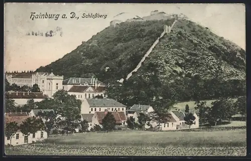 AK Hainburg a. D., Schlossberg und Häuser
