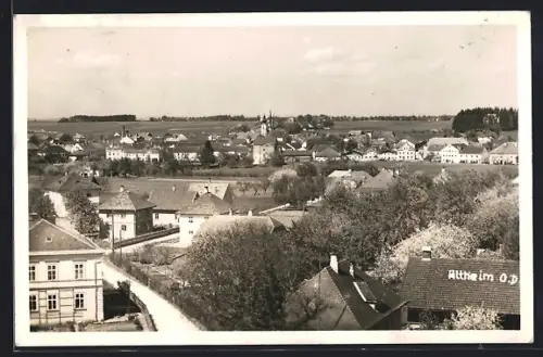 AK Altheim /O. D., Totalansicht mit Strasse aus der Vogelschau