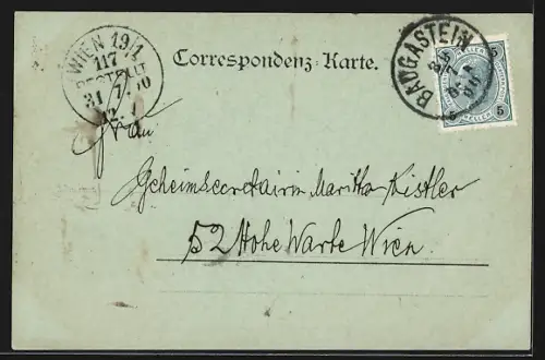 AK Bad Gastein, Teilansicht mit Kirche und Bergen