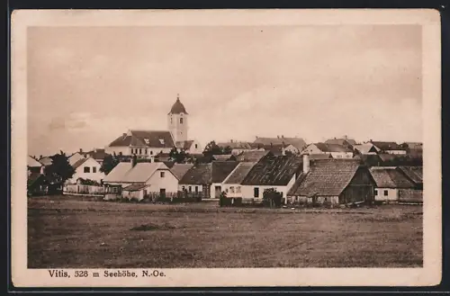 AK Vitis /N.-Ö., Ortspanorama von einem Feld aus