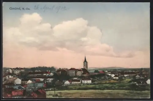 AK Gmünd /N.-Oe., Gesamtansicht mit Kirche