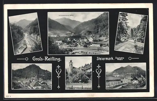 AK Gross-Reifling, Totalansicht, Kirche, Strassenpartie