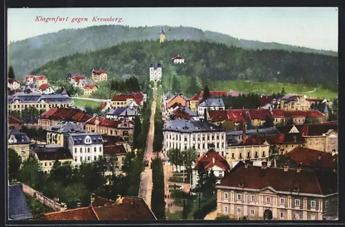 AK Klagenfurt, Totalansicht gegen Kreuzberg aus der Vogelschau