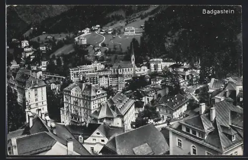 AK Badgastein, Teilansicht aus der Vogelschau