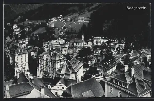AK Badgastein, Teilansicht aus der Vogelschau