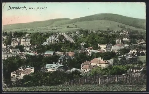 AK Wien, Dornbach, Totalansicht aus der Vogelschau