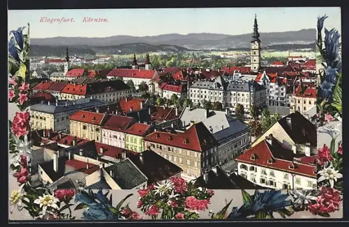 AK Klagenfurt /Kärnten, Blick über Dächer der Stadt