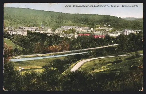 AK Weilmünster, Blick auf Nass. Kindersanatorium