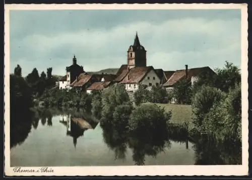 AK Themar i. Thür., Ortsansicht mit Flusspartie
