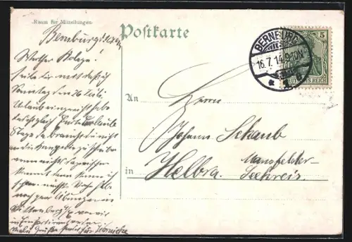 AK Bernburg, Ortspanorama, Bären im Schlosszwinger