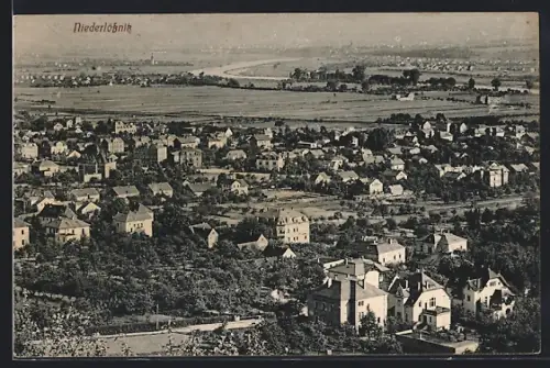 AK Niederlössnitz, Ortsansicht aus der Vogelschau