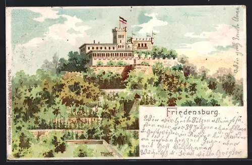 Lithographie Radebeul, Schloss Friedensburg