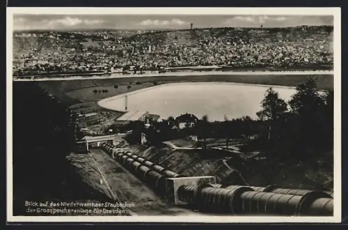 AK Niederwartha /Dresden, Staubecken der Grossspeicheranlage für Dresden