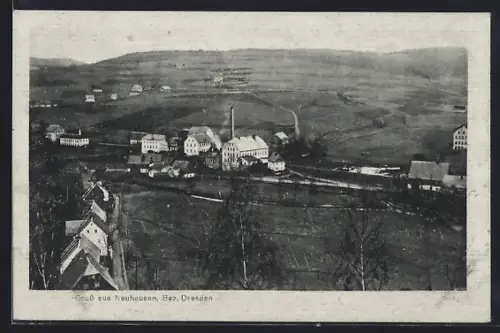 AK Neuhausen /Dresden, Ortsansicht aus der Vogelschau
