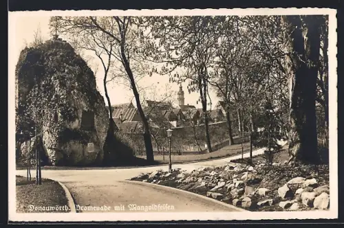 AK Donauwörth, Promenade mit Mangoldfelsen