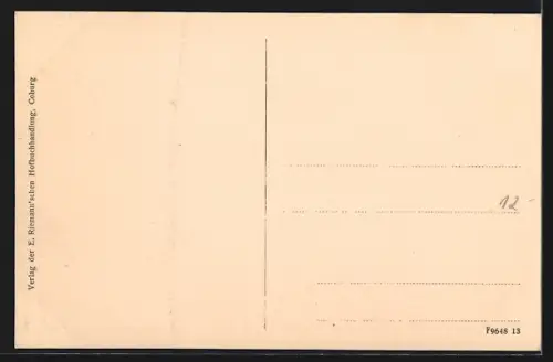 AK Coburg, Marktplatz mit Denkmal und Rathaus