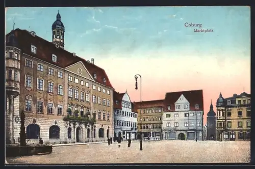 AK Coburg, Marktplatz mit Regierungsgsbäude