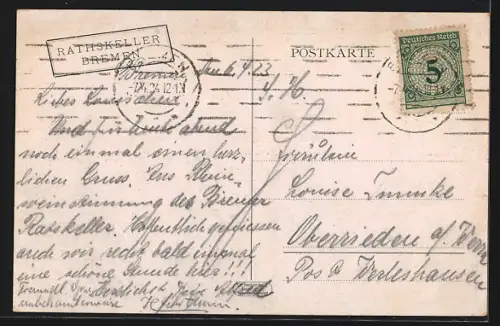 AK Bremen, Gasthof Rathskeller, Klatschbasen Wandgemälde