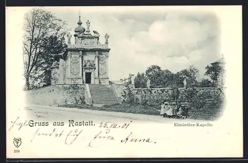 AK Rastatt, Blick auf die Einsiedler-Kapelle