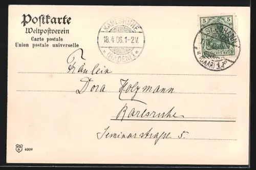 AK Saarbrücken-St. Johann, Teilansicht mit Brücke und Strassenbahn