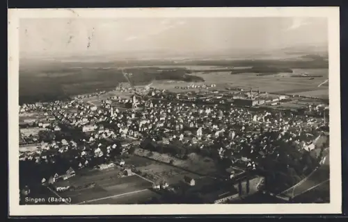 AK Singen / Hohentwiel, Panorama vom Flugzeug aus