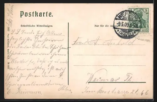 AK Werder a. H., Restaurant zur Wachtelburg mit Baumblüte