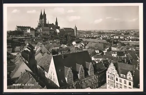 AK Meissen a. d. Elbe, Blick auf Albrechtsburg und Dom