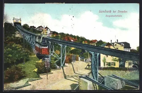 AK Loschwitz bei Dresden, Bergschwebebahn