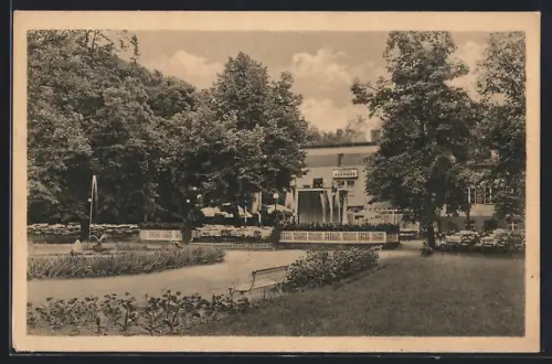 AK Bad Düben, Kurhaus, Café-Terrasse