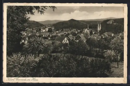 AK Gernrode im Harz, Ortsansicht mit Kirche