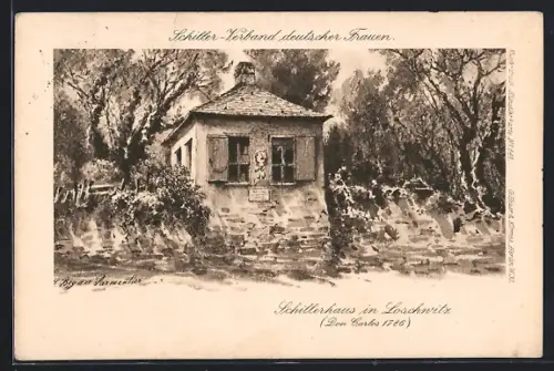 Künstler-AK Dresden-Loschwitz, Schillerhaus