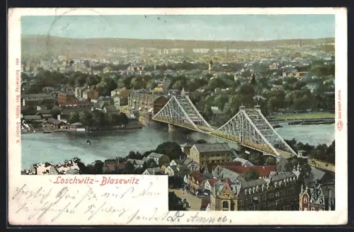 AK Dresden-Blasewitz, Elbbrücke, Stadtansicht
