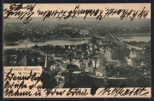 AK Dresden-Blasewitz, Blick von der Schwebebahn