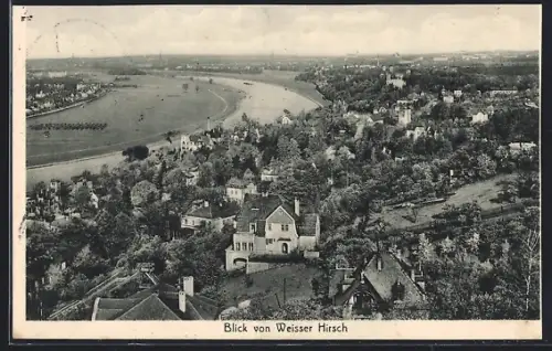 AK Dresden-Weisser Hirsch, Blick auf Elbtal und Villen