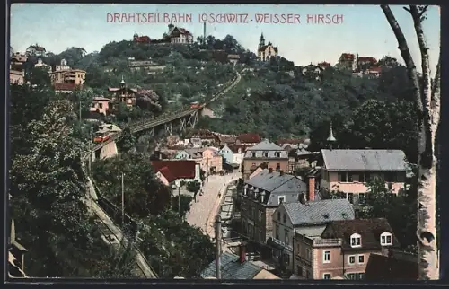 AK Dresden-Loschwitz, Drahtseilbahn Loschwitz-Weisser Hirsch