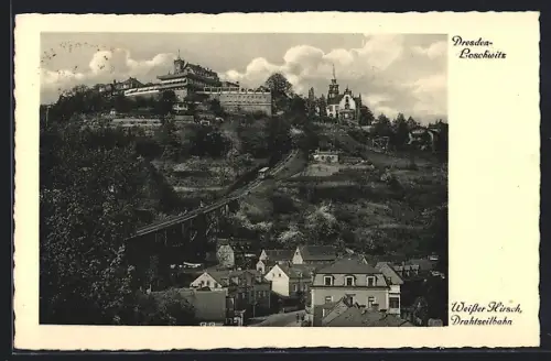 AK Dresden-Loschwitz, Weisser Hirsch, Drahtseilbahn