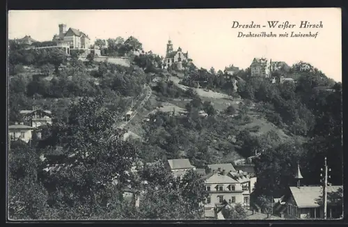 AK Dresden-Weisser Hirsch, Drahtseilbahn, Luisenhof