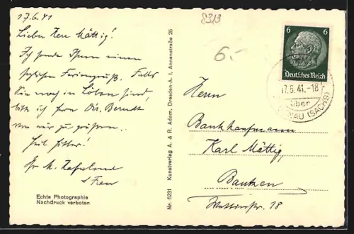 AK Dohna i. Sa., Ortsansicht mit Kirche