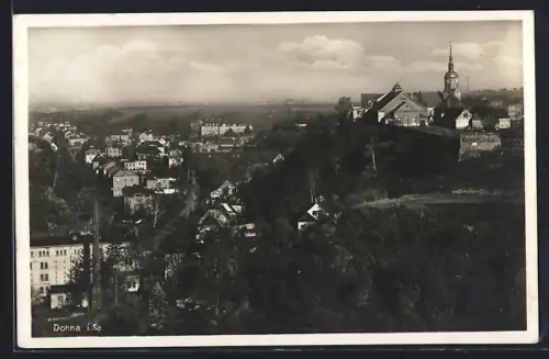 AK Dohna i. Sa., Stadtansicht mit Kirche und Burg