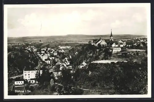 AK Dohna i. Sa., Ortsansicht mit Kirche