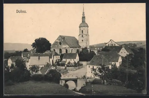 AK Dohna, Kirche und Ortsansicht