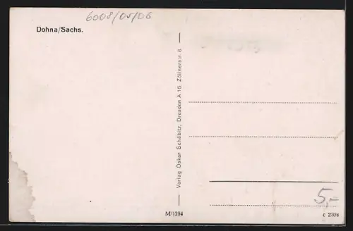 AK Dohna /Sachs., Markt mit Ratskeller