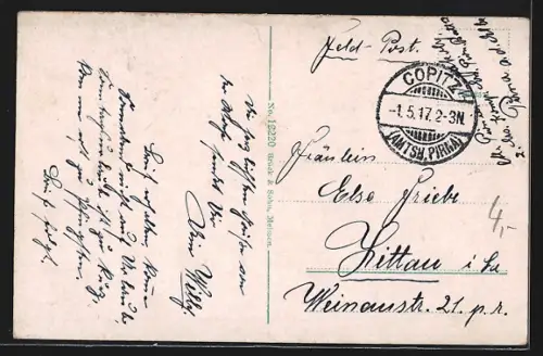 AK Pirna a. d. Elbe, Elbpanorama mit Schloss