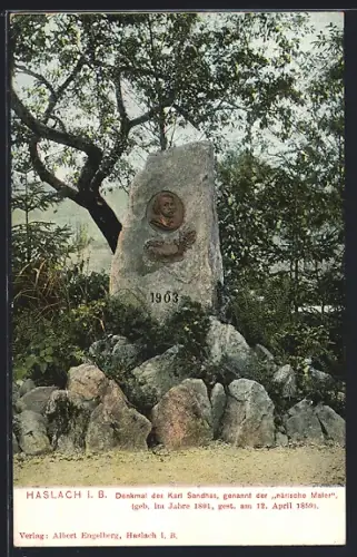 AK Haslach / Kinzigtal, Denkmal Karl Sandhas