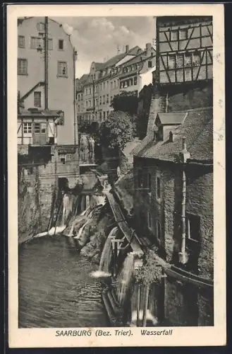 AK Saarburg /Trier, Partie am Wasserfall