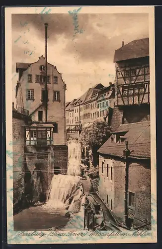 AK Saarburg /Trier, Wasserfall mit Mühlen