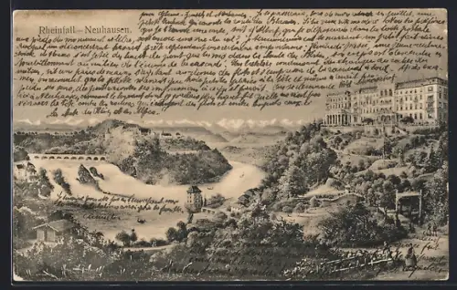 Künstler-AK Neuhausen, Rheinfall