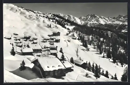 AK Bettmeralp /Wallis, Ortspartie mit Ofenhorn, Schinhörner und Cherbadung 1938